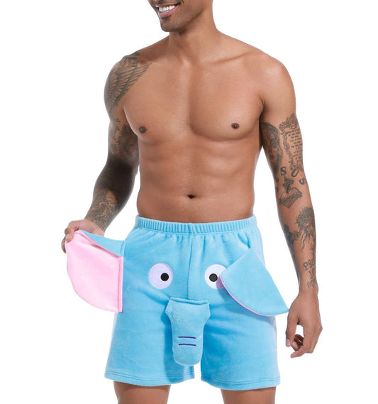 Landofgenie Men Shorts COSPLAY Elephant Style Blue - landofgenie