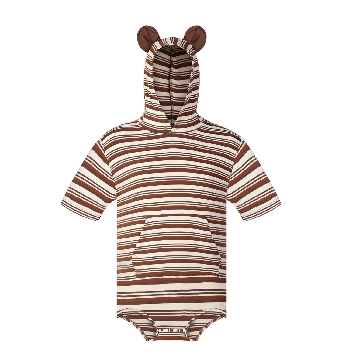 Landofgenie Men Thicker Cotton Onesie with Cap - Brown Color - landofgenie
