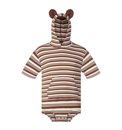 Landofgenie Men Thicker Cotton Onesie with Cap - Brown Color - landofgenie
