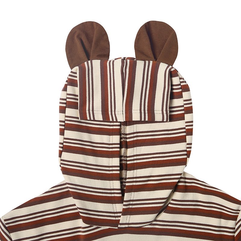 Landofgenie Men Thicker Cotton Onesie with Cap - Brown Color - landofgenie