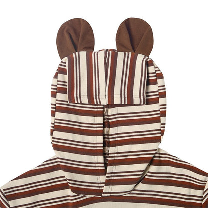 Landofgenie Men Thicker Cotton Onesie with Cap - Brown Color - landofgenie