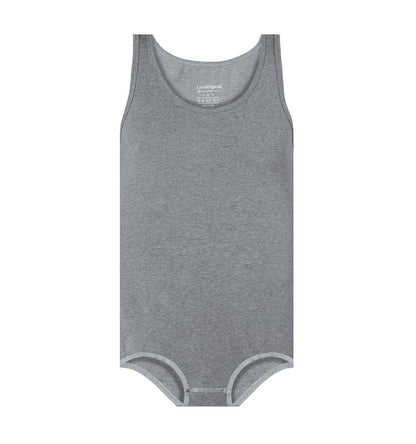 Landofgenie Mens Cotton Sleeveless Basic Bodysuit- Gray - landofgenie