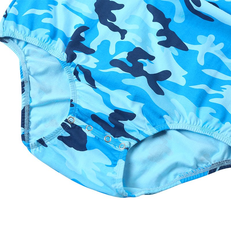 Landofgenie Mens Cotton Sleeveless Bodysuit - Camo Blue - landofgenie