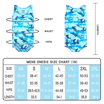 Landofgenie Mens Cotton Sleeveless Bodysuit - Camo Blue - landofgenie