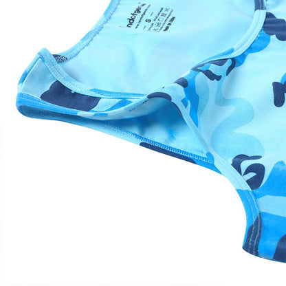 Landofgenie Mens Cotton Sleeveless Bodysuit - Camo Blue - landofgenie