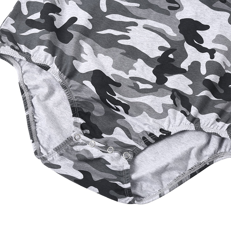 Landofgenie Mens Cotton Sleeveless Bodysuit - Camo Lt grey - landofgenie