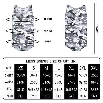 Landofgenie Mens Cotton Sleeveless Bodysuit - Camo Lt grey - landofgenie