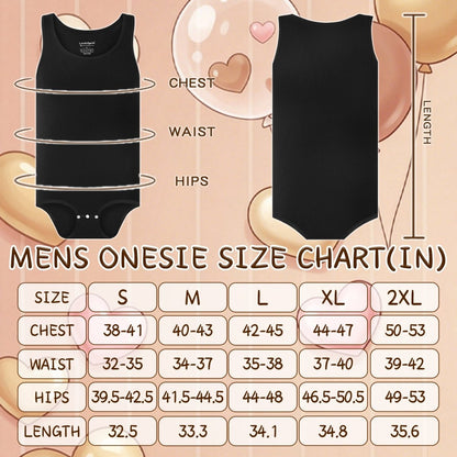 Landofgenie Mens Cotton Soft Ribbed Onesie - Black - landofgenie