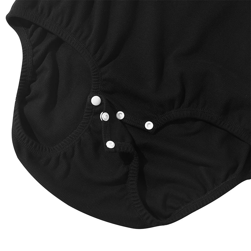 Landofgenie Mens Cotton Soft Ribbed Onesie - Black - landofgenie