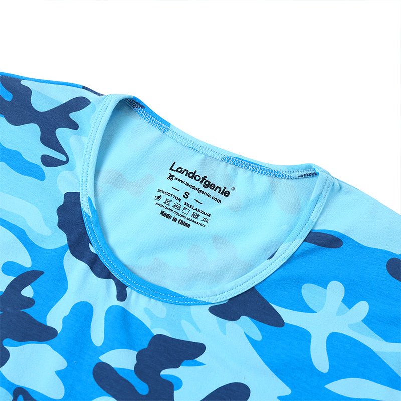 Landofgenie Mens Print Onesie - Camo Blue - landofgenie