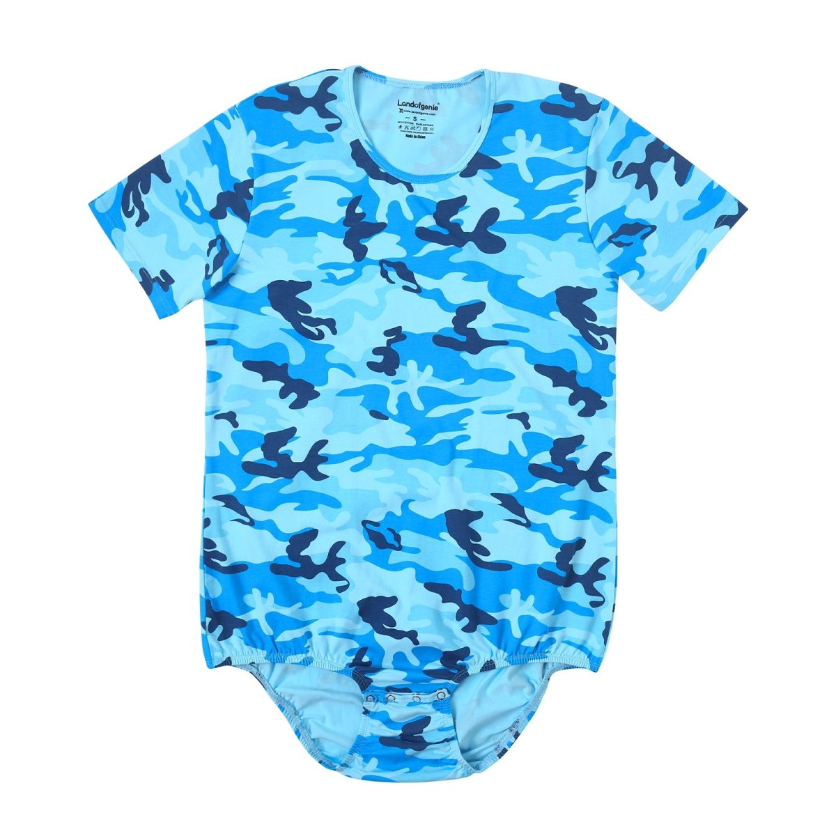 Landofgenie Mens Print Onesie - Camo Blue - landofgenie