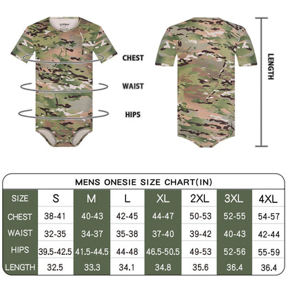 Landofgenie Mens Print Onesie - Camo Green - landofgenie