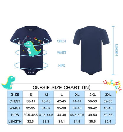 Landofgenie Mens Print Onesie Navy - Dinosaur Neil - landofgenie