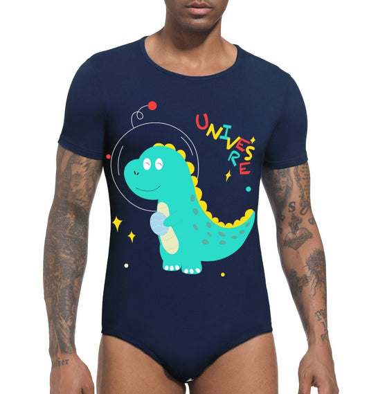 Landofgenie Mens Print Onesie Navy - Dinosaur Neil - landofgenie