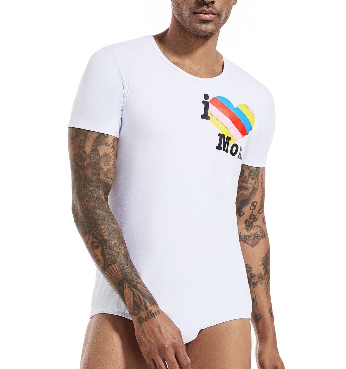 Landofgenie Mens Print Onesie - Rainbow hearts - landofgenie