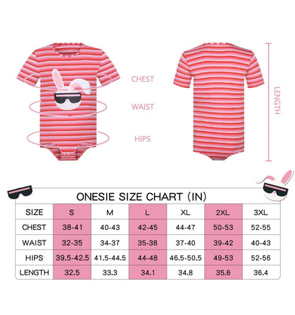 Landofgenie Mens Print Stripe Onesie -Punk Bunny - landofgenie