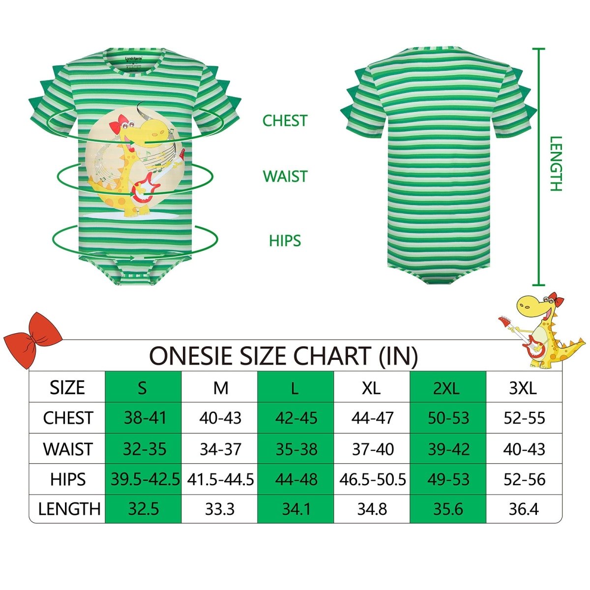 Landofgenie Mens Print Stripe Onesie -Punk Dino - landofgenie