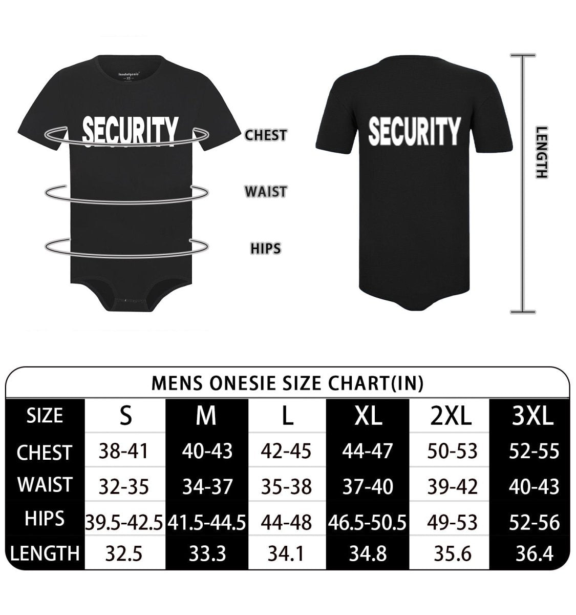 Landofgenie Mens Print Stripe Onesie -Security - landofgenie