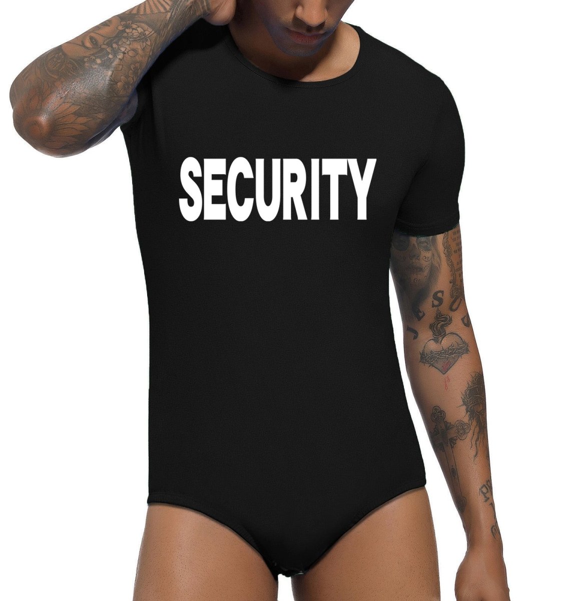 Landofgenie Mens Print Stripe Onesie -Security - landofgenie