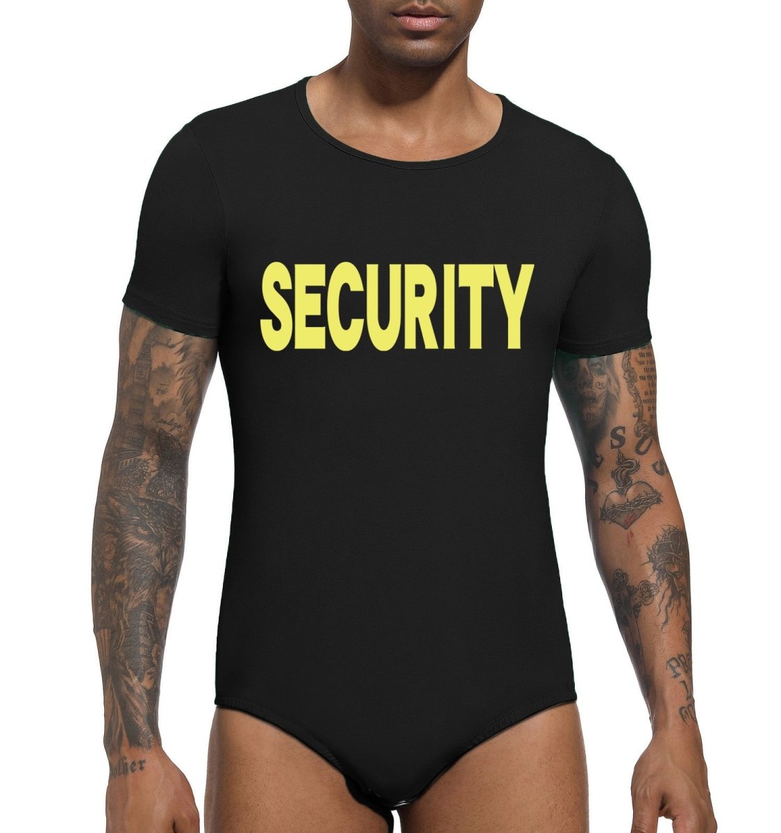 Landofgenie Mens Print Stripe Onesie -Security - landofgenie