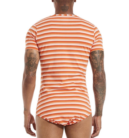 Landofgenie Mens Print Stripe Onesie -Snackie time - landofgenie