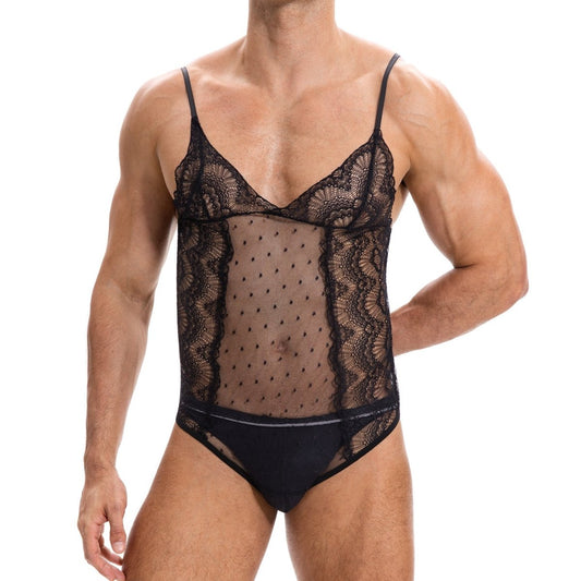Landofgenie Mens Sexy One Piece Lingerie - tulle lace - landofgenie