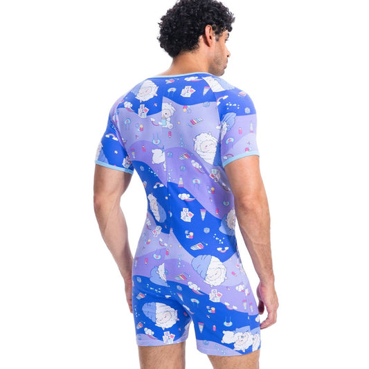 Landofgenie Mens Short Sleeve Onesie Piece Pajama - Lamb - landofgenie