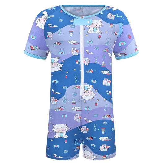 Landofgenie Mens Short Sleeve Onesie Piece Pajama - Lamb - landofgenie