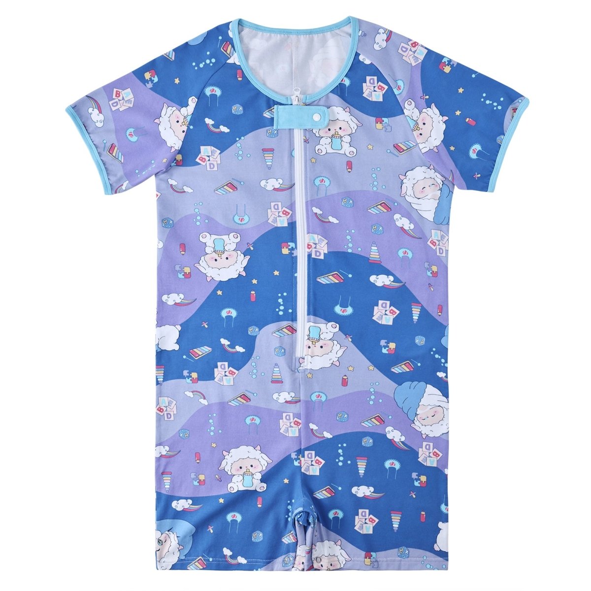 Landofgenie Mens Short Sleeve Onesie Piece Pajama - Lamb - landofgenie