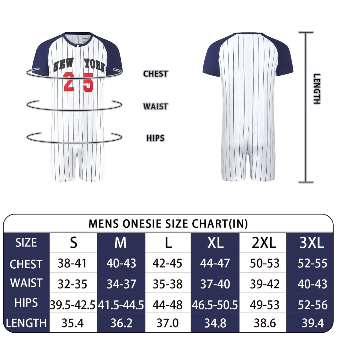 Landofgenie Mens Short Sleeve Onesie Piece Pajama - New York - landofgenie