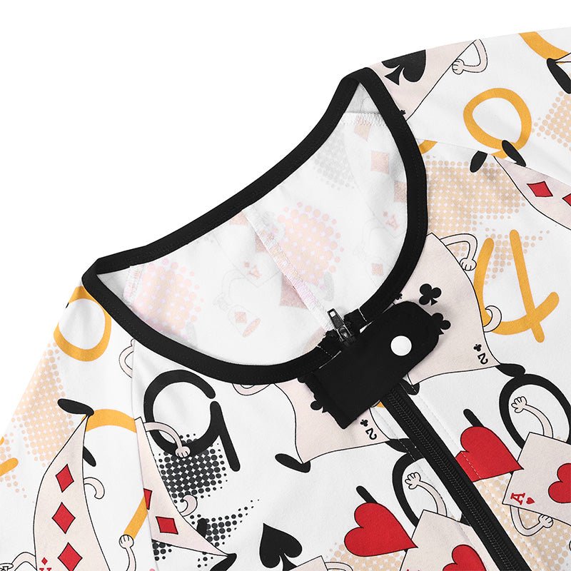 Landofgenie Mens Short Sleeve Onesie Piece Pajama - Poker - landofgenie