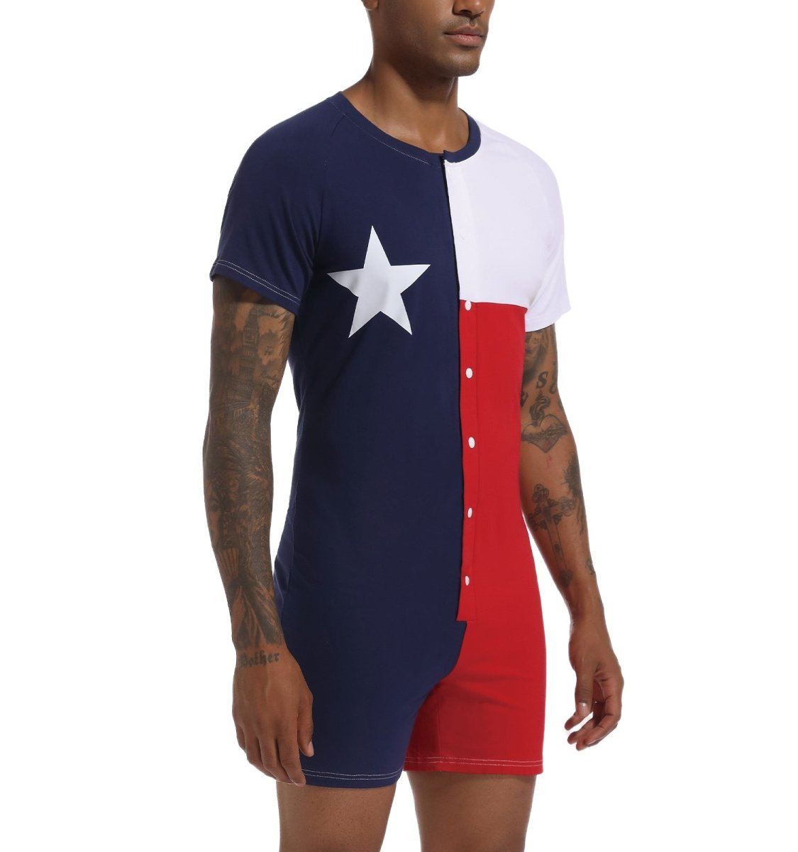 Landofgenie Mens Short Sleeve Onesie Piece Pajama - Texas - landofgenie
