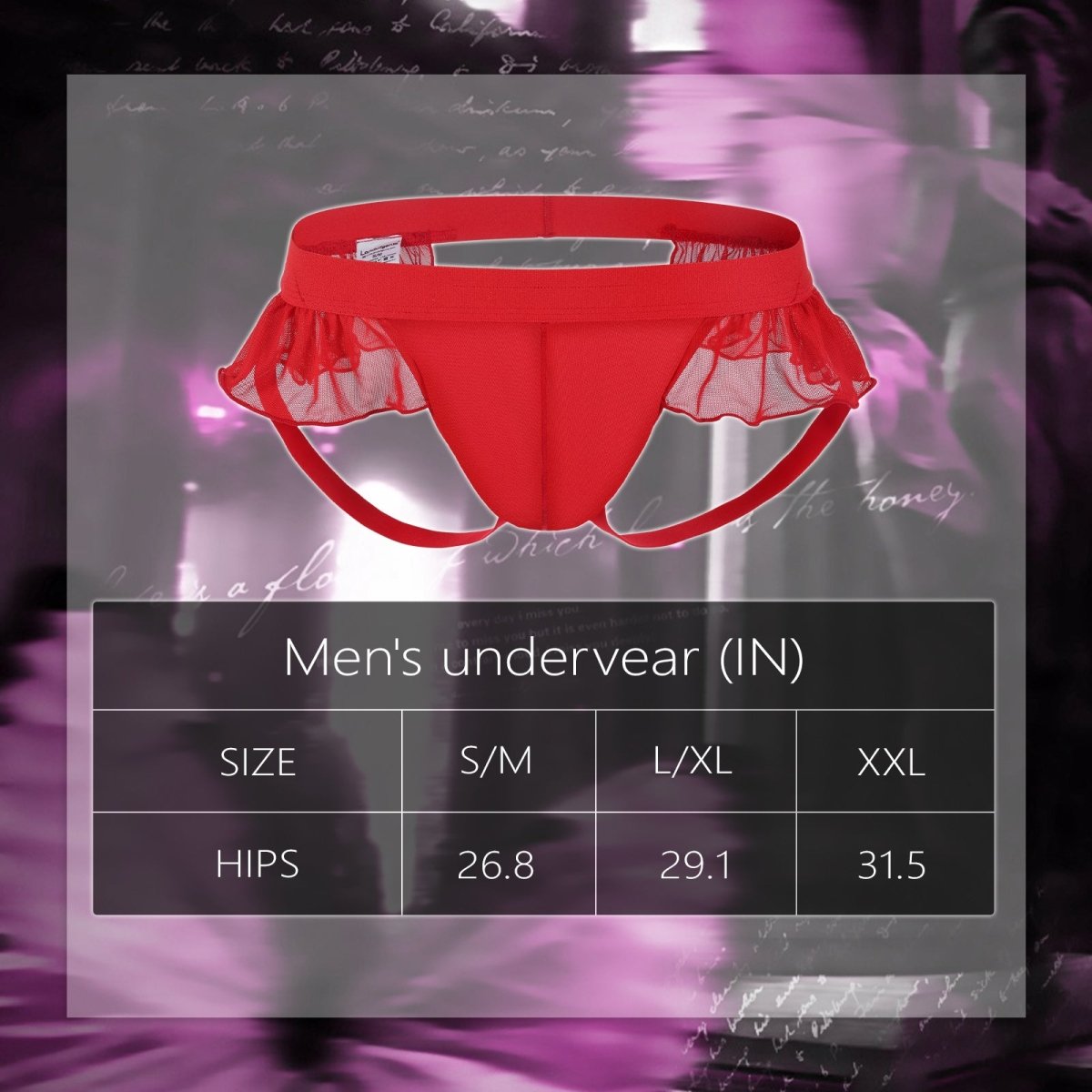 Landofgenie Men's Sissy Gay Lace underwear - Red - landofgenie