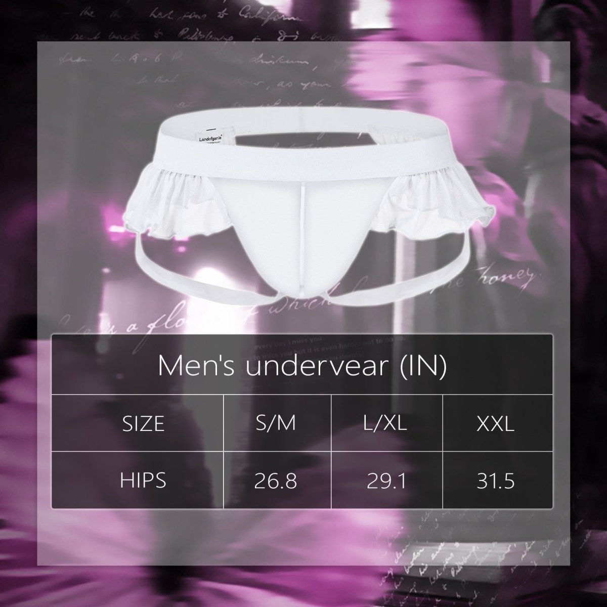Landofgenie Men's Sissy Gay Lace underwear - White - landofgenie