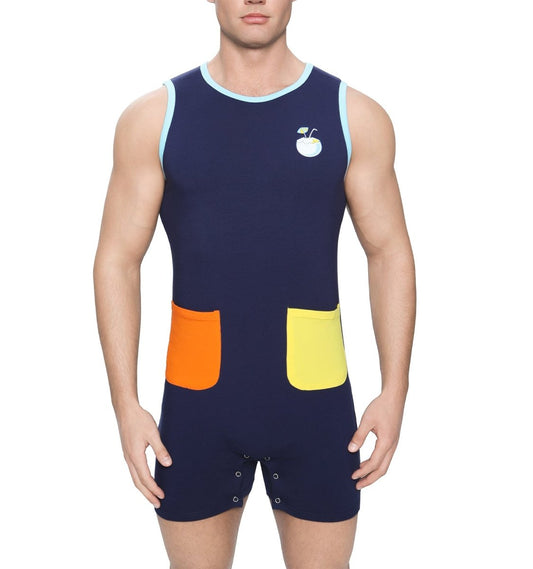 Landofgenie Mens Sleeveless Bodysuit One Piece Pajamas - Crab - landofgenie