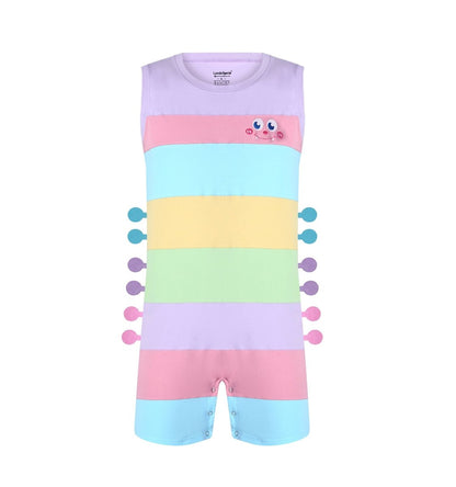 Landofgenie Mens Sleeveless Bodysuit One Piece Pajamas - Stripe - landofgenie