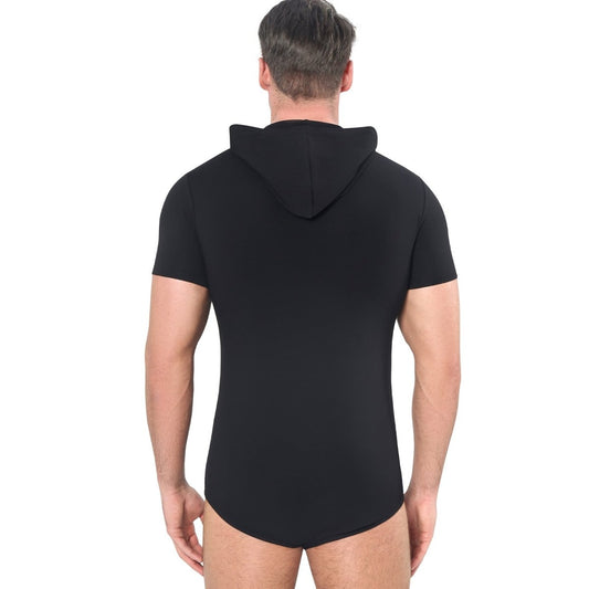 Landofgenie Mens Solid Hooded Onesie - Black Color - landofgenie