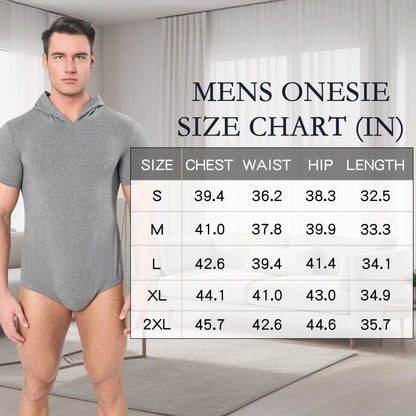 Landofgenie Mens Solid Hooded Onesie - Grey Color - landofgenie