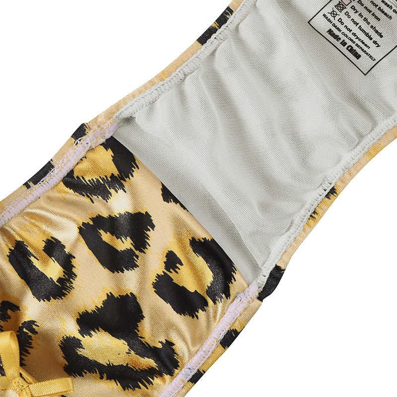 Landofgenie No gender hiding Thong Tucking Gaff Panties - Leopard print yellow - landofgenie