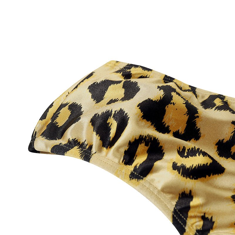 Landofgenie No gender hiding Thong Tucking Gaff Panties - Leopard print yellow - landofgenie