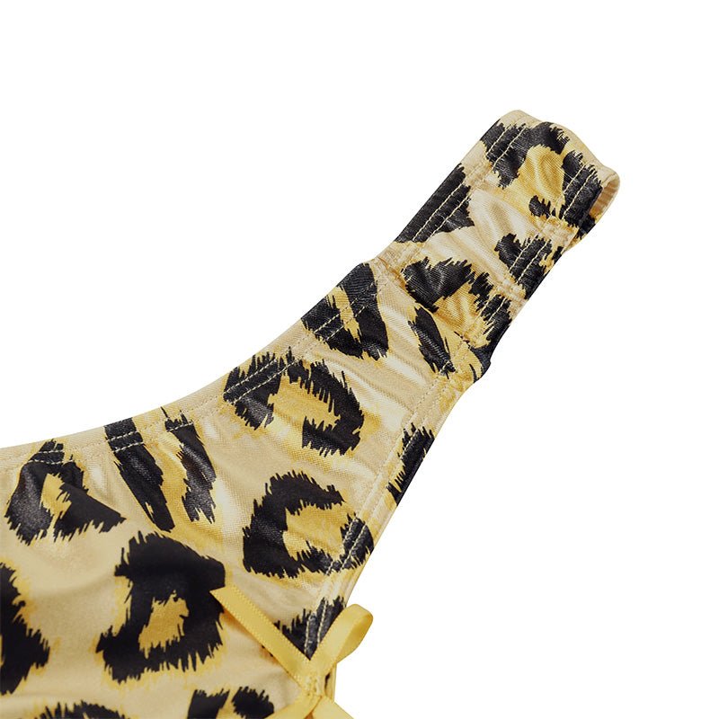 Landofgenie No gender hiding Thong Tucking Gaff Panties - Leopard print yellow - landofgenie