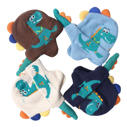 Landofgenie One Size Cotton Knitting Dinosaur Cap - landofgenie