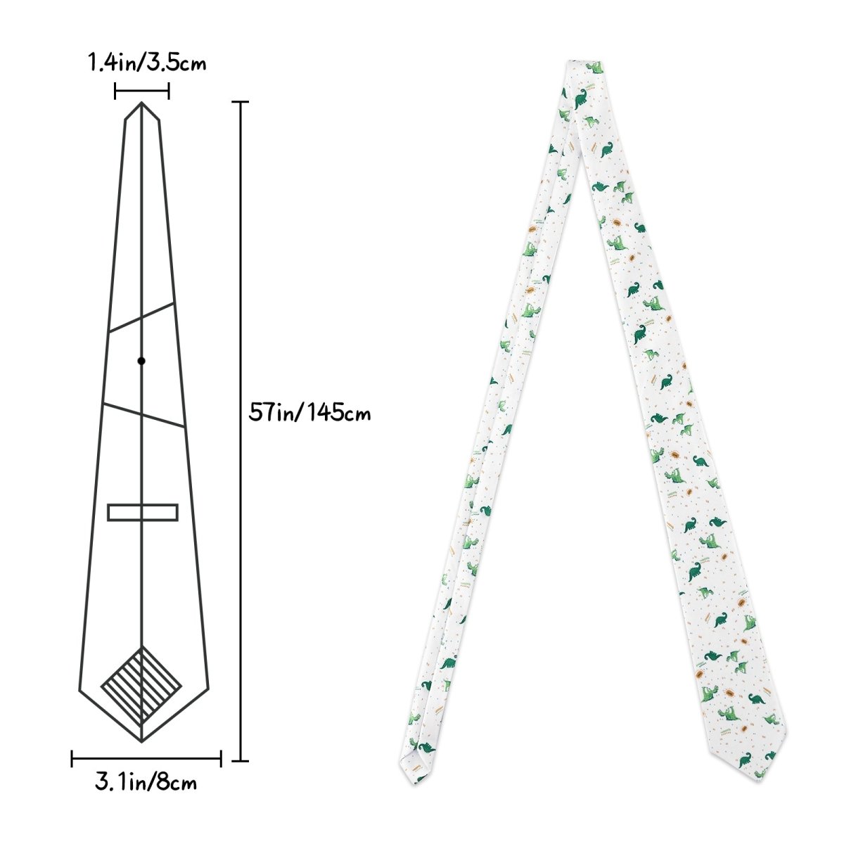 Landofgenie Printed Tie - Ancient dinosaurs - landofgenie