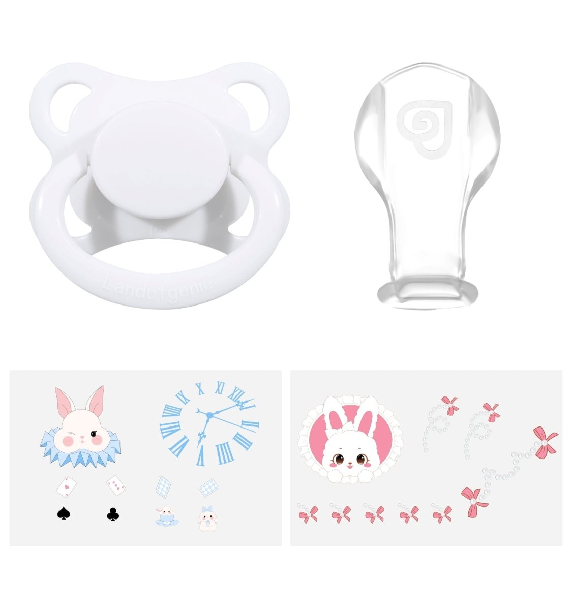 Landofgenie Replacement Pacifier Nipple and Cartoon Stickers Set - landofgenie