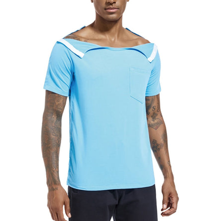 Landofgenie Unisex Post Shoulder Surgery Shirts - Blue - landofgenie