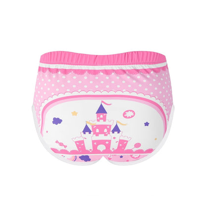Landofgenie Womens Cartoon Shorts - Castle - landofgenie
