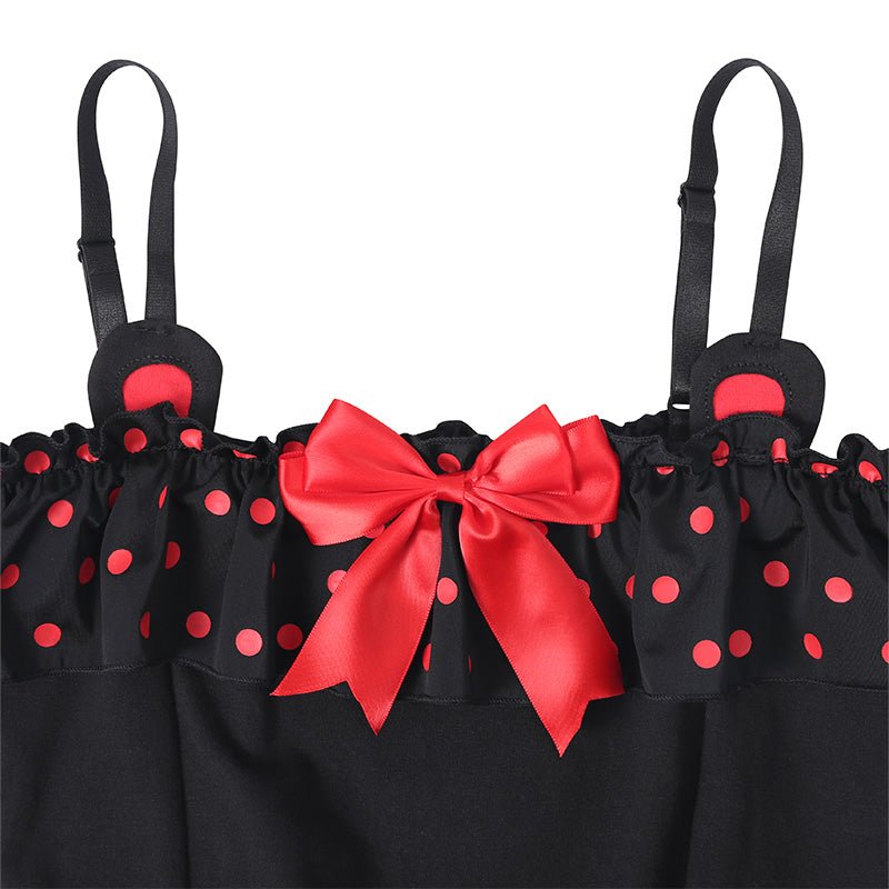Landgenie Cotton Women Polka Dots Onesie - Mini - landofgenie