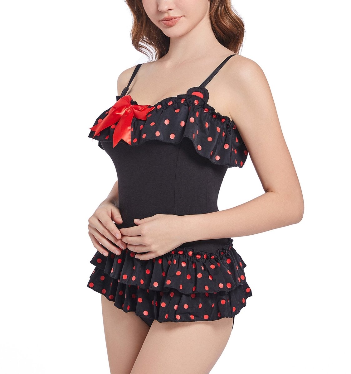 Landgenie Cotton Women Polka Dots Onesie - Mini - landofgenie