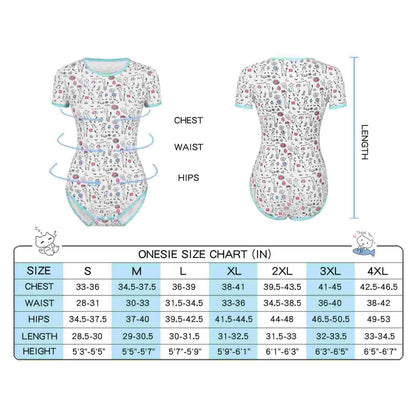 Landofgenie ABDL Onesie Womens Cotton Bodysuit - Giraffe Print - landofgenie