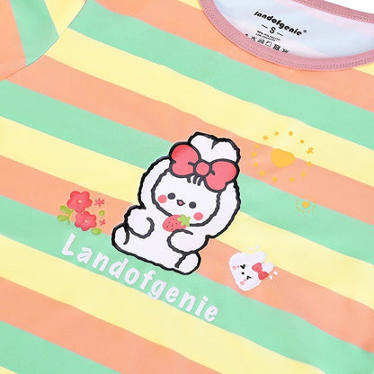 Landofgenie ABDL Women Onesie - Ice Cream & Strawberry Bunny - landofgenie